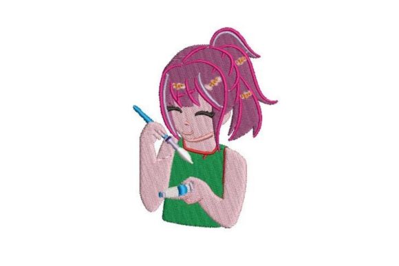 Animestyle Girl Holding a Paintbrush Review