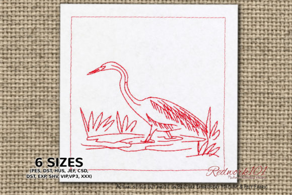 Egret Bird: A Calming Redwork Design for Real Projects