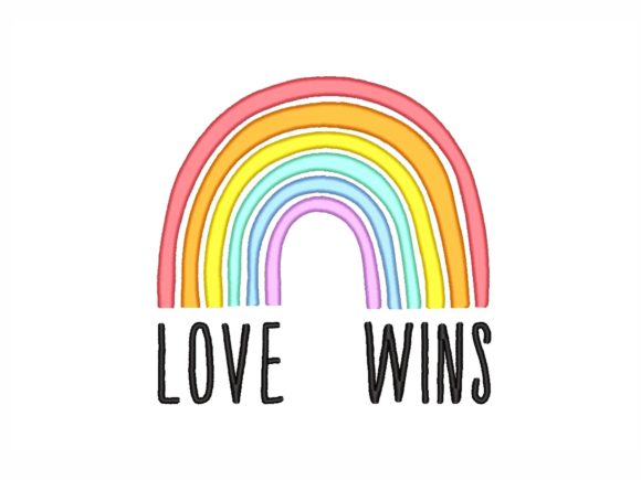 Love Wins Rainbow: A Vibrant Embroidery Design for Etsy Sellers